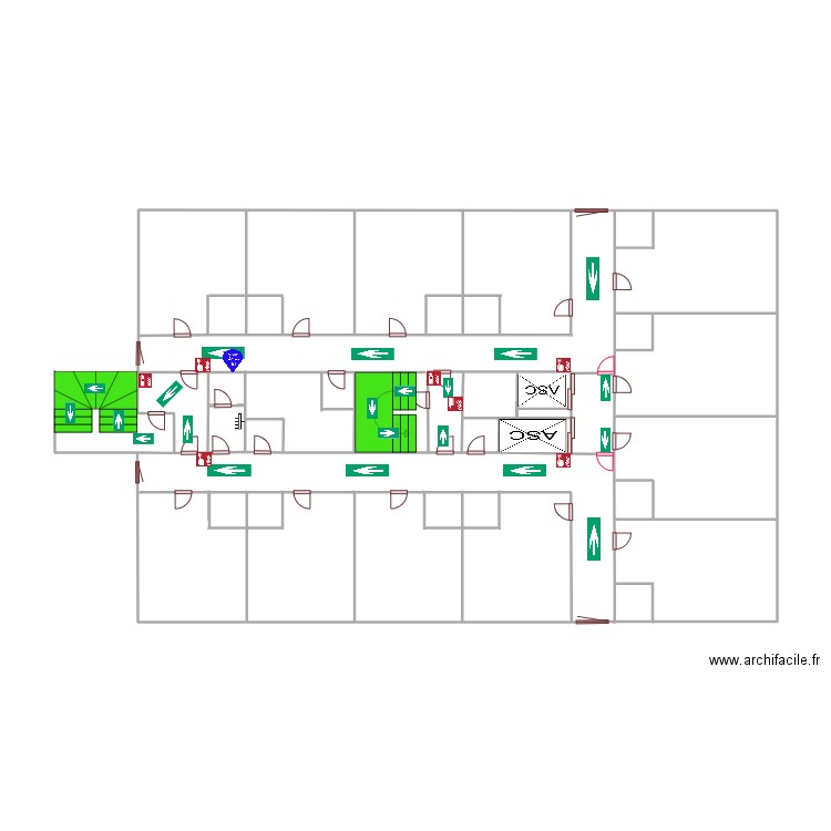 1er etage bouteille 58 droit esc. Plan de 3 pièces et 7 m2