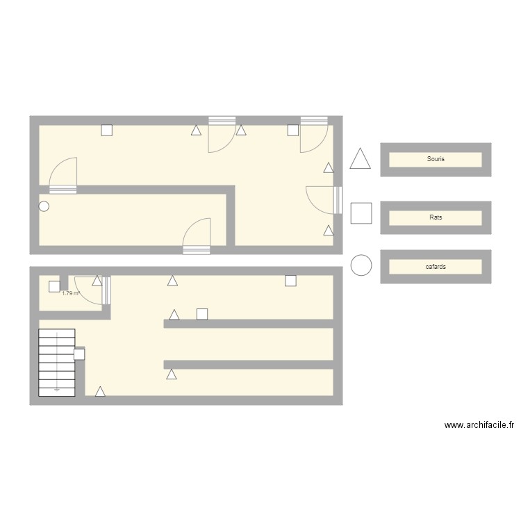 hattaki. Plan de 7 pièces et 58 m2