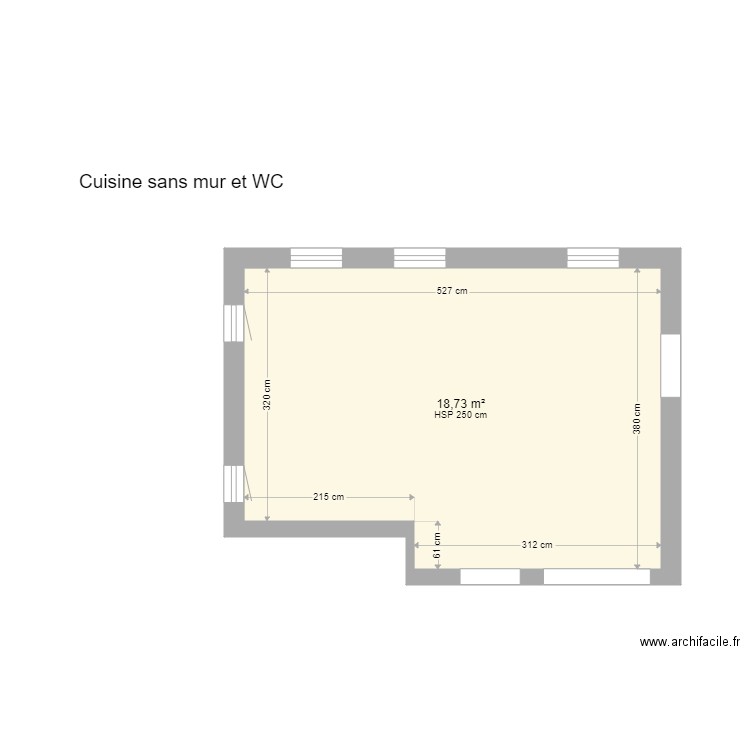 Cuisine actuelle calvo sans les murs. Plan de 0 pièce et 0 m2