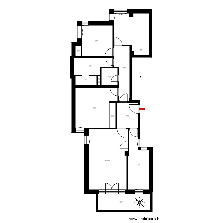 ED. RIBALTA 1, ESC. B, 10-D. ANDORRA. Plan de 17 pièces et 102 m2