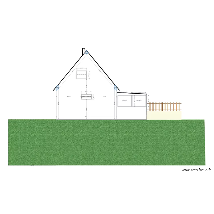 plan facade. Plan de 