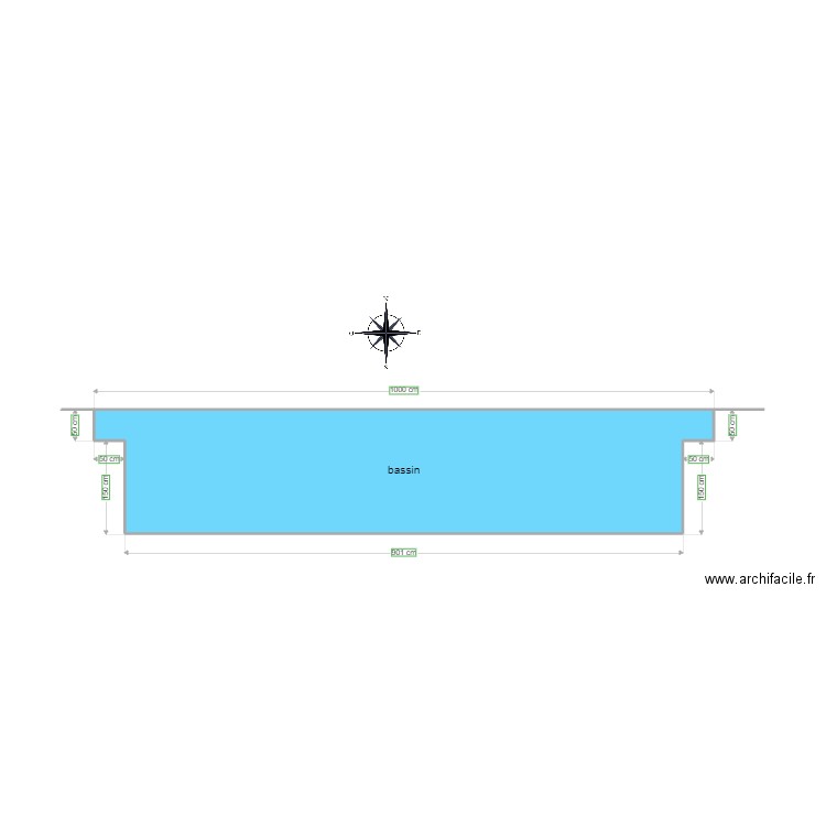 plan en coupe étang longueur. Plan de 1 pièce et 18 m2