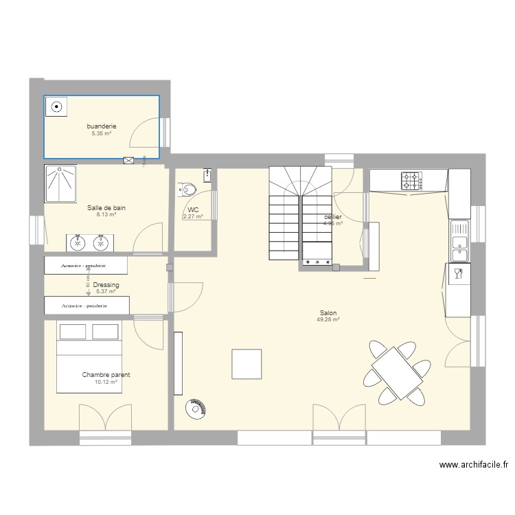 plan interieur meublé. Plan de 0 pièce et 0 m2