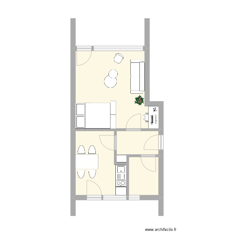 Schlossgasse 5ème. Plan de 4 pièces et 32 m2