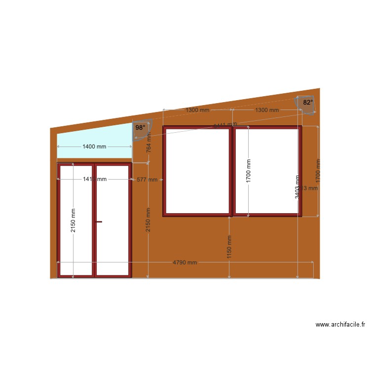 Façade silence midi 3. Plan de 0 pièce et 0 m2