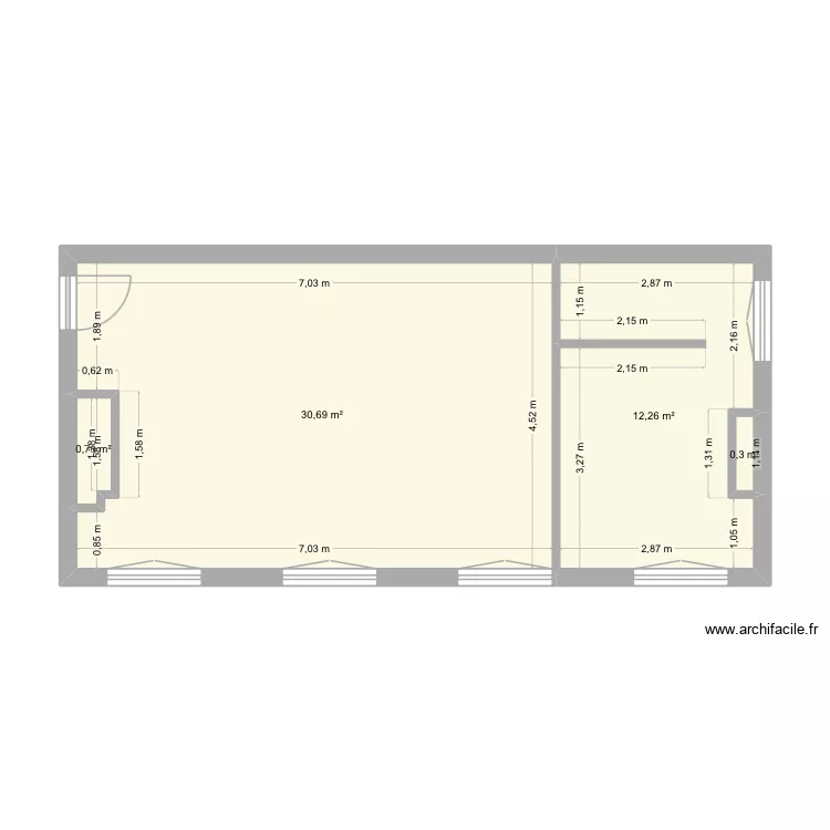 Charret 2. Plan de 4  et 44 m²