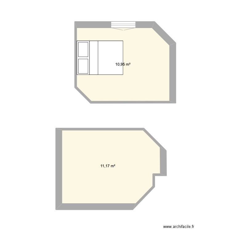 plans chambres. Plan de 2 pièces et 22 m2