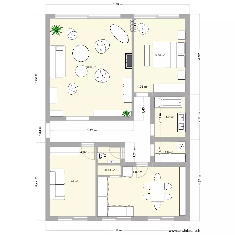 Appt Pierre curie. Plan de 