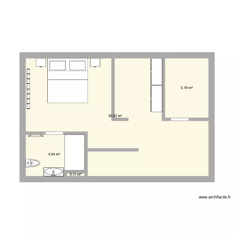 Projet valou. Plan de 4  et 41 m²