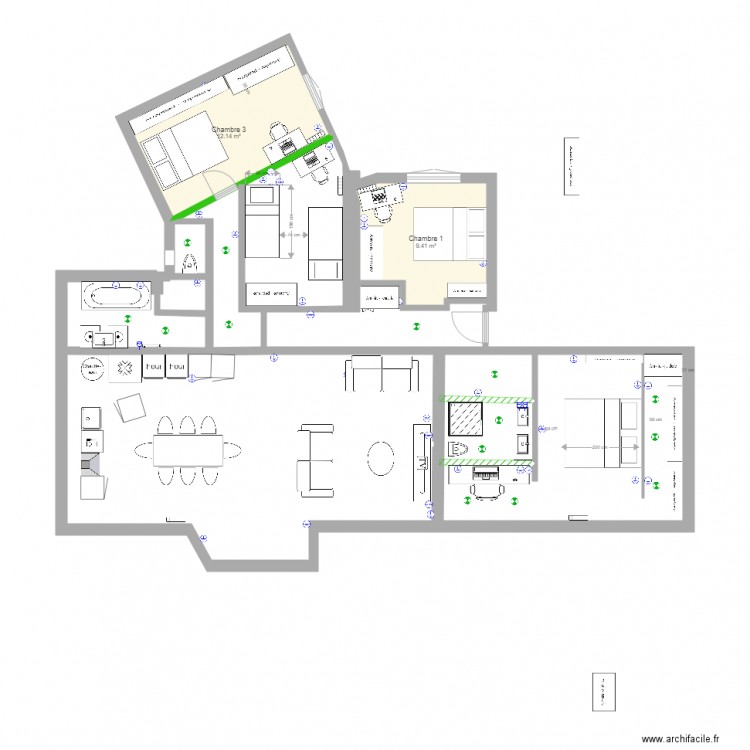 base cotée Jaures projet amandine 4. Plan de 0 pièce et 0 m2