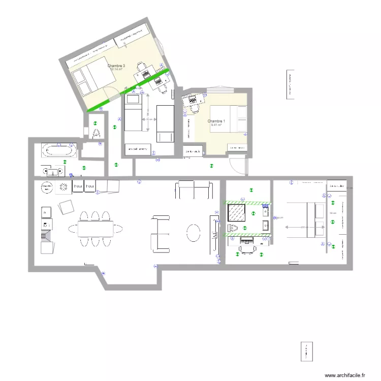 base cot&eacute;e Jaures projet amandine 4. Plan de 