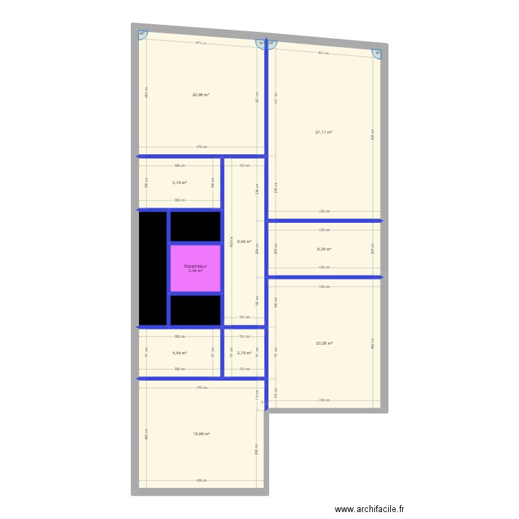 48 av CARNOT R+2 v2. Plan de 13 pièces et 131 m2