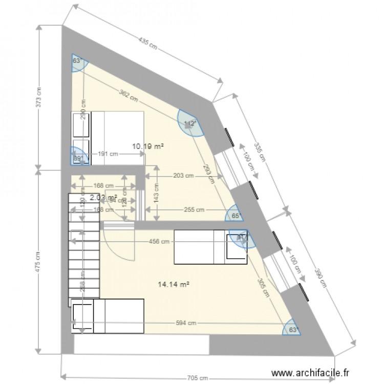 etage mick projet. Plan de 0 pièce et 0 m2