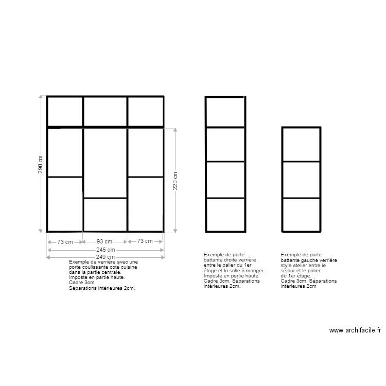 Verrière et porte style atelier 01 07 2019. Plan de 0 pièce et 0 m2