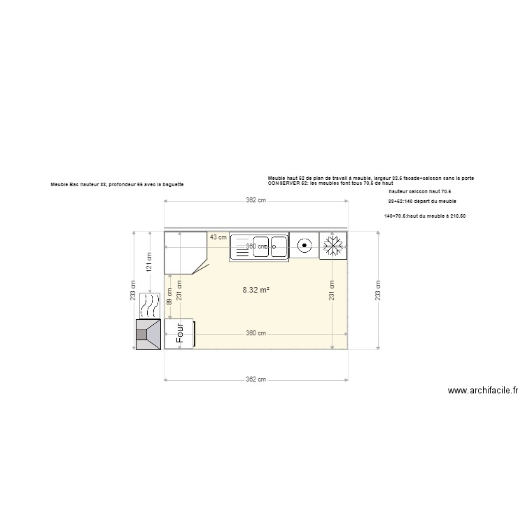 cuisine. Plan de 0 pièce et 0 m2
