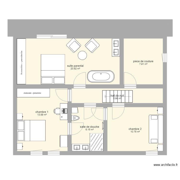 maison 1er etage apres version 1  stoumont. Plan de 0 pièce et 0 m2