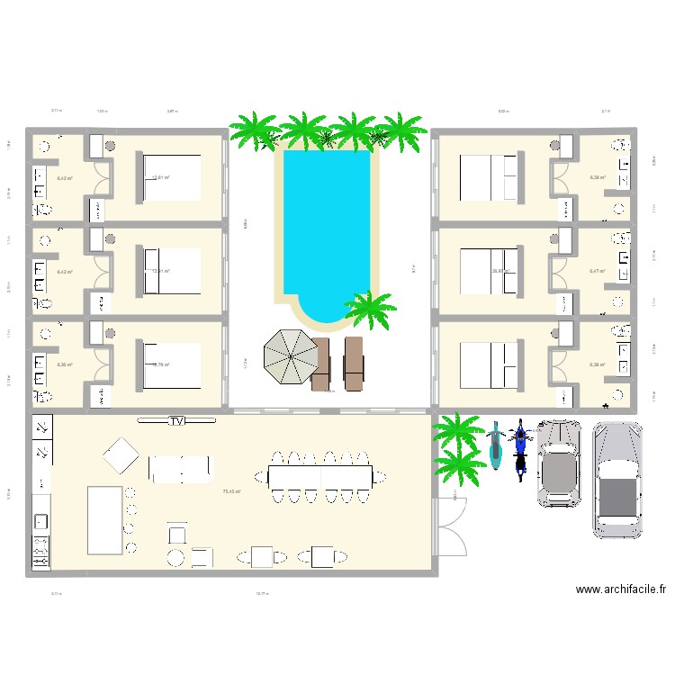 AVANCEMENT QUENTIN. Plan de 11 pièces et 191 m2