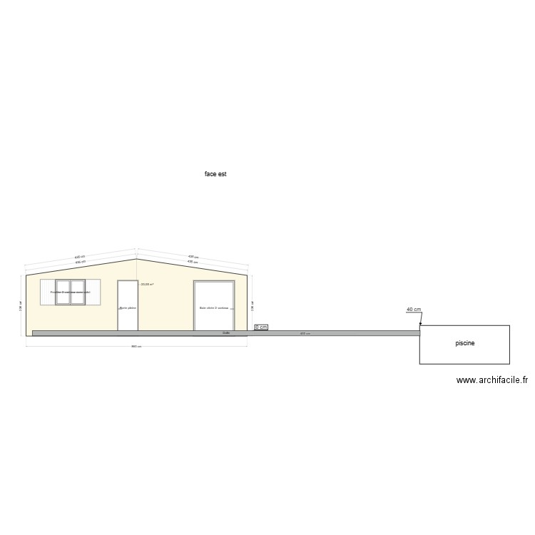 coupe piscine. Plan de 0 pièce et 0 m2