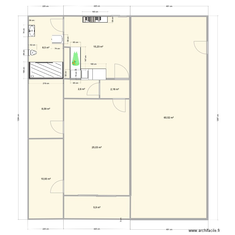 Home R+10. Plan de 10 pièces et 140 m2