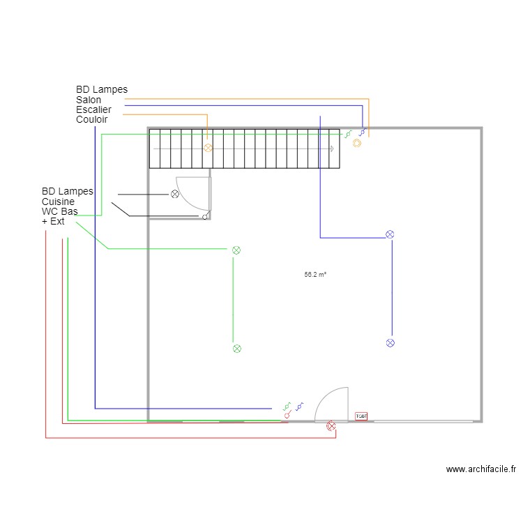 fredy 3 circuit Eclairage RDC. Plan de 0 pièce et 0 m2