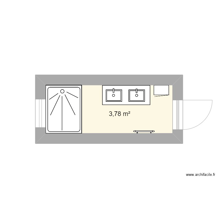 mathieu. Plan de 1 pièce et 4 m2