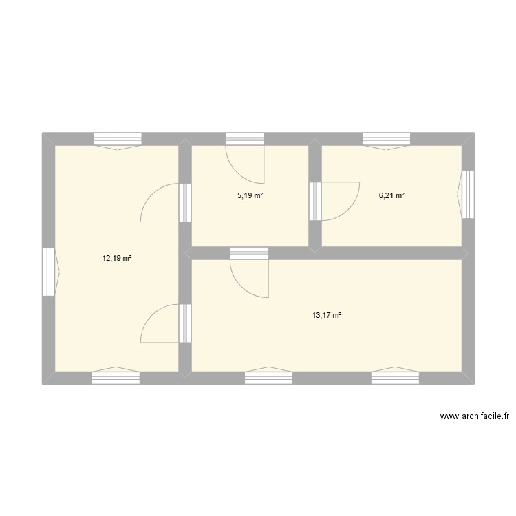 Maison neuve. Plan de 4 pièces et 37 m2