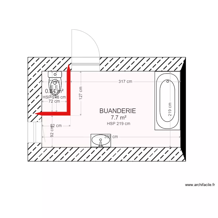 VIOLETTA BUANDERIE AVANT. Plan de 