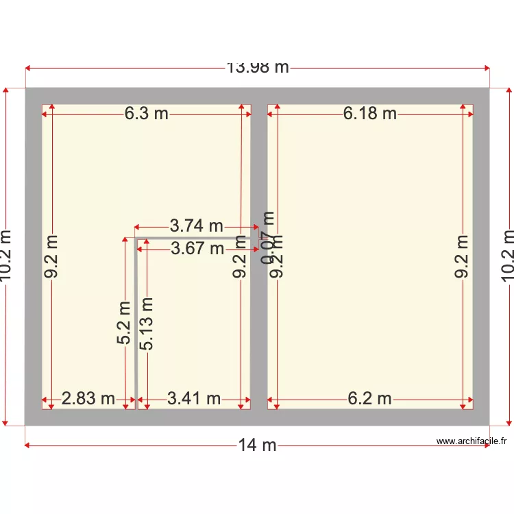 Base L Albizia. Plan de 