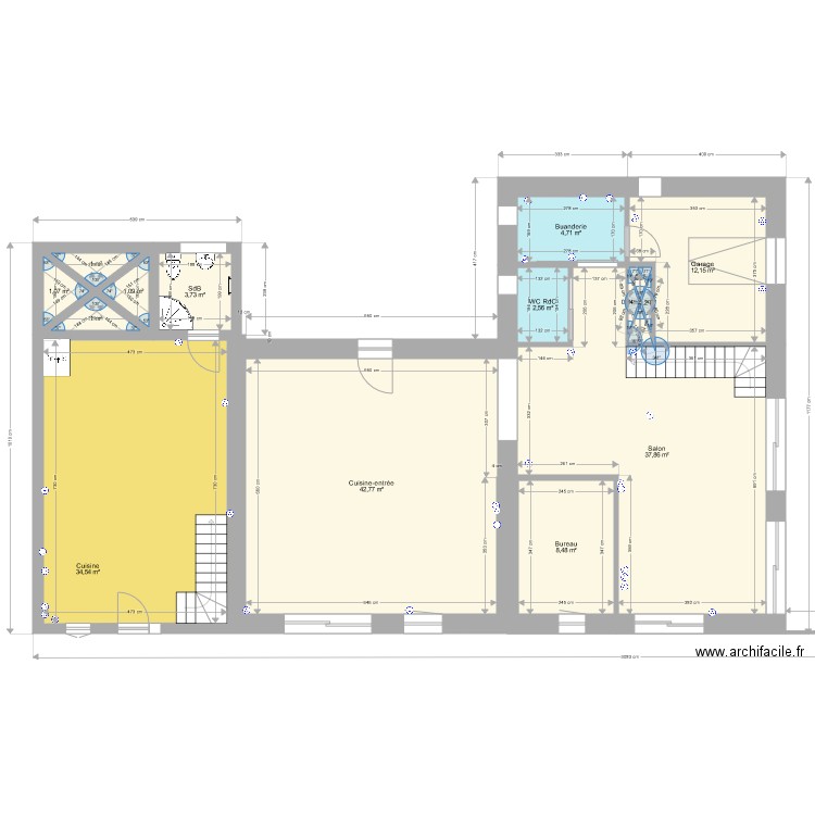 RénoLafeychineJuillet21RdC. Plan de 0 pièce et 0 m2