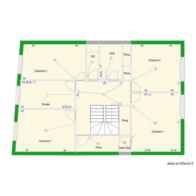 Bellon R1. Plan de 13 pièces et 92 m2