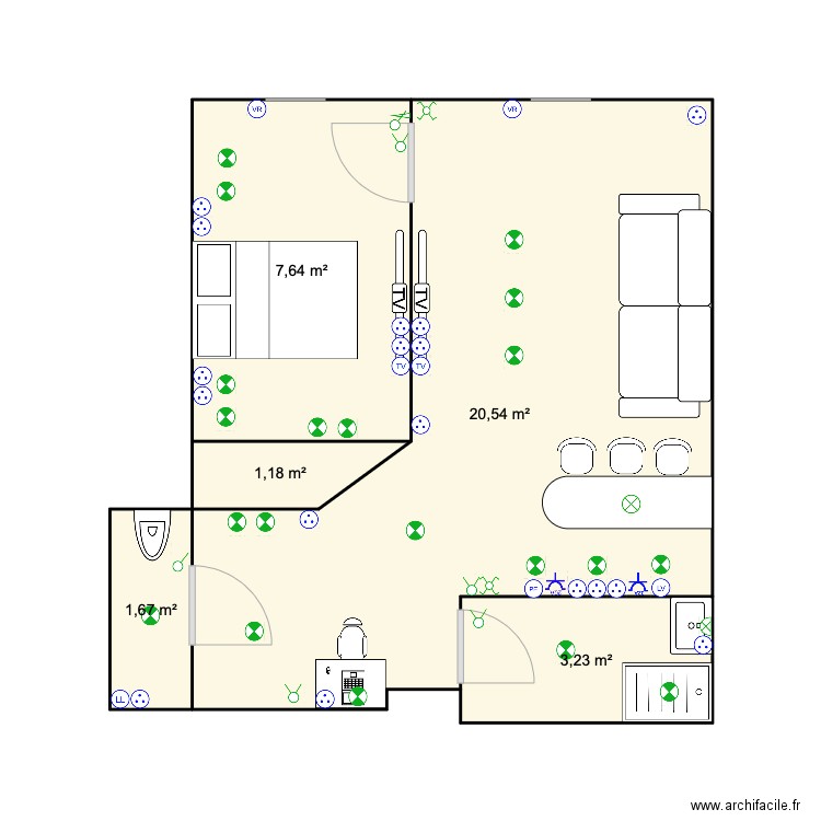Implantation Antibes . Plan de 0 pièce et 0 m2