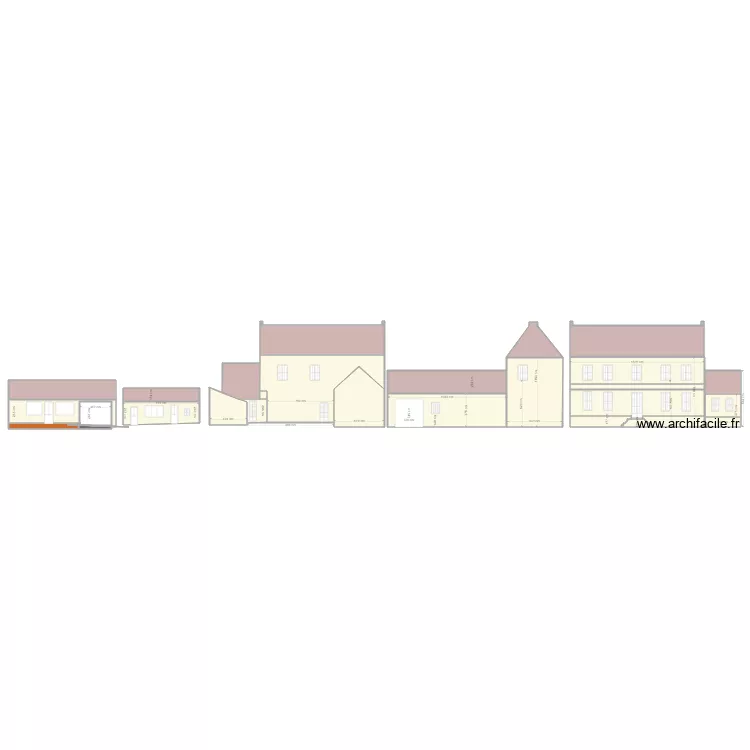 Facade 1 presbyt&egrave;re. Plan de 