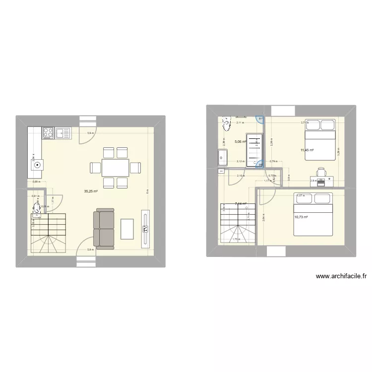 Cellier Vertou 2. Plan de 5 et 70 m² Cellier Vertou 2. Plan de 5 et 70 m²