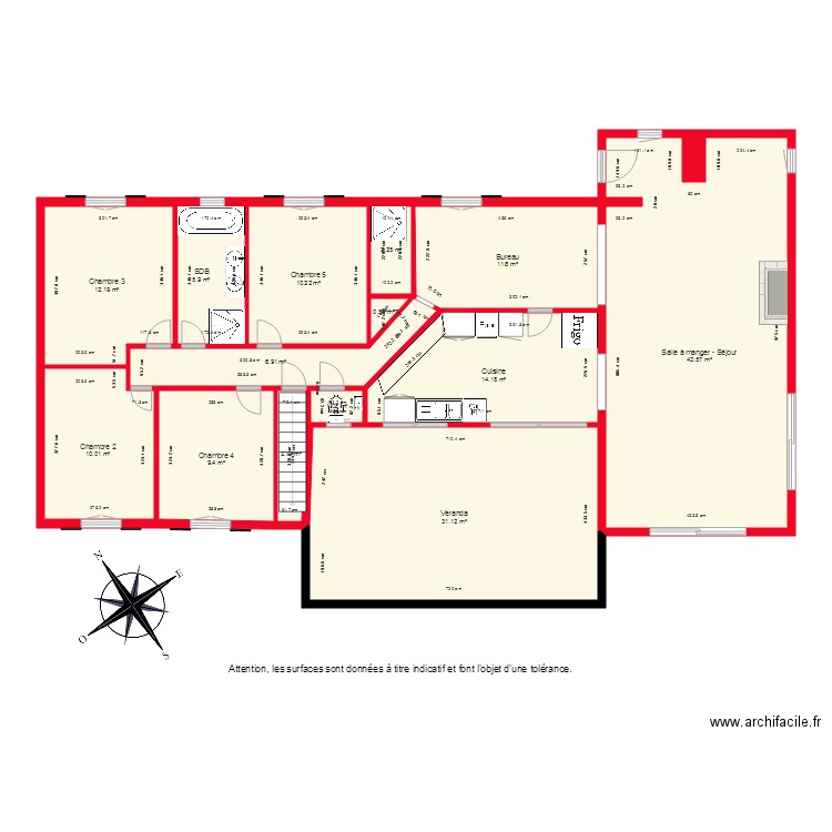 BI2148 PLAN 1ER ETAGE BIS. Plan de 0 pièce et 0 m2