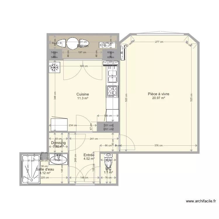 Appart Grenoble. Plan de 