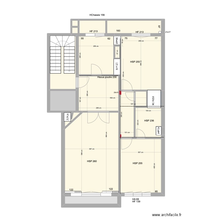 Meerlaan existant. Plan de 18 pièces et 92 m2