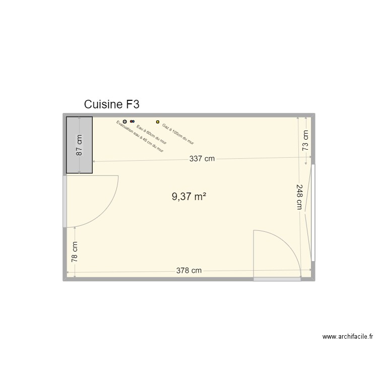 CUISINE F3. Plan de 0 pièce et 0 m2