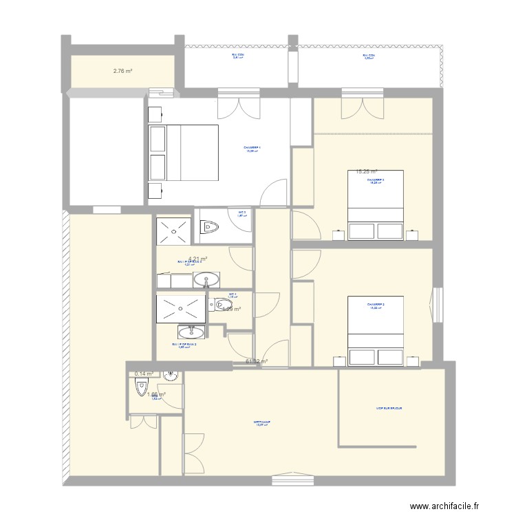 Bidart étage. Plan de 0 pièce et 0 m2