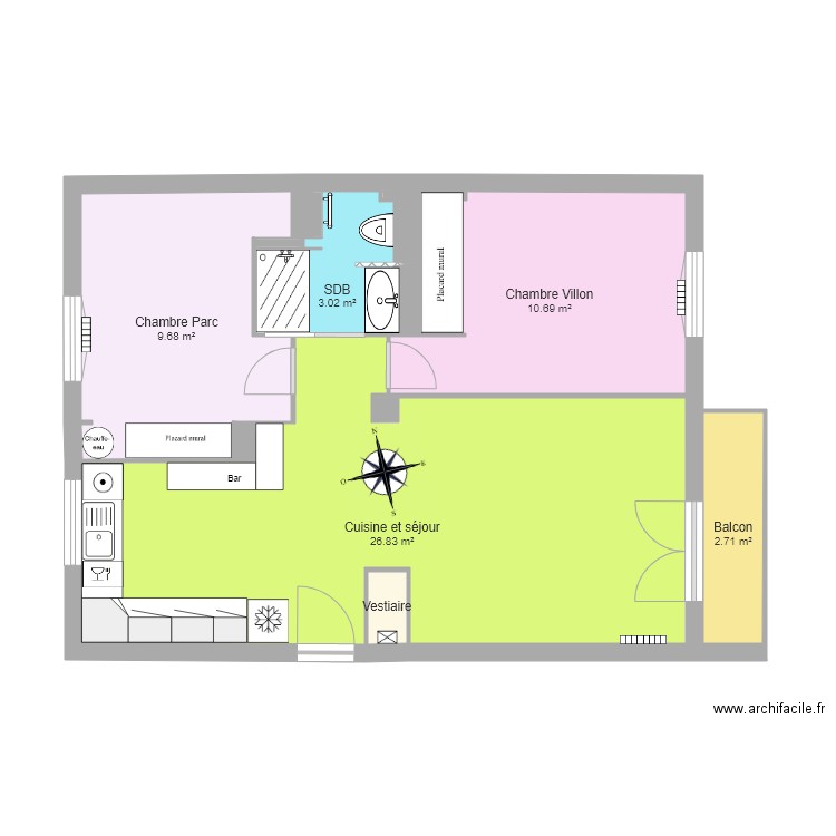 pinpin. Plan de 0 pièce et 0 m2