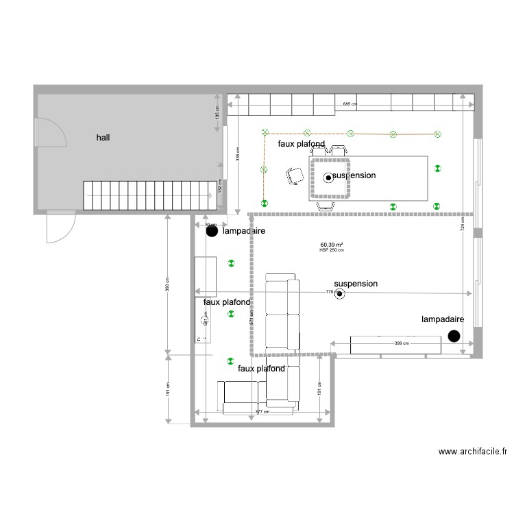 AISSA. Plan de 2 pièces et 77 m2