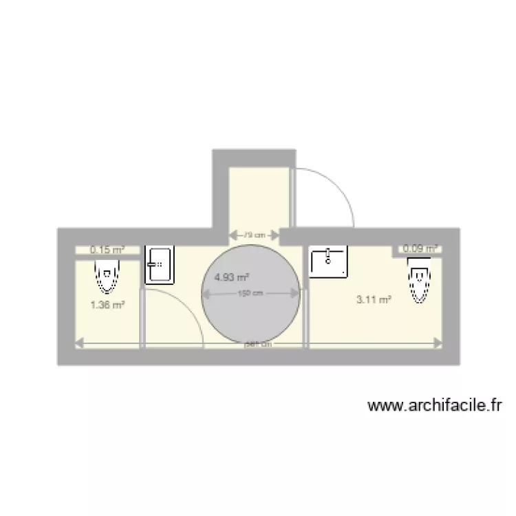 wc pmr. Plan de 