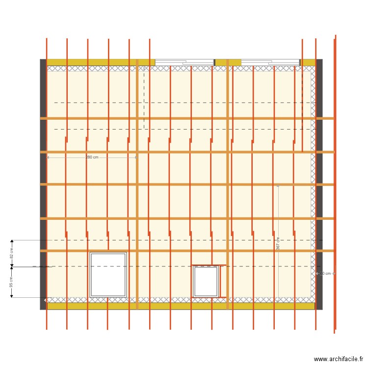 Appartement ETAGE charpente. Plan de 0 pièce et 0 m2