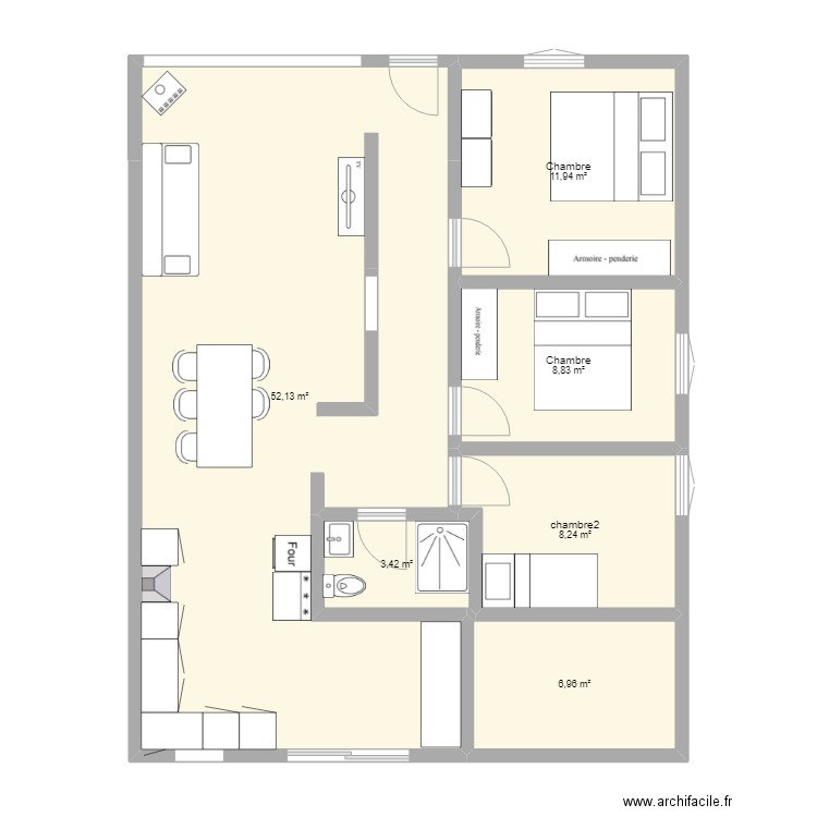 Azinhaga da Fonte_modifications3. Plan de 6 pièces et 92 m2