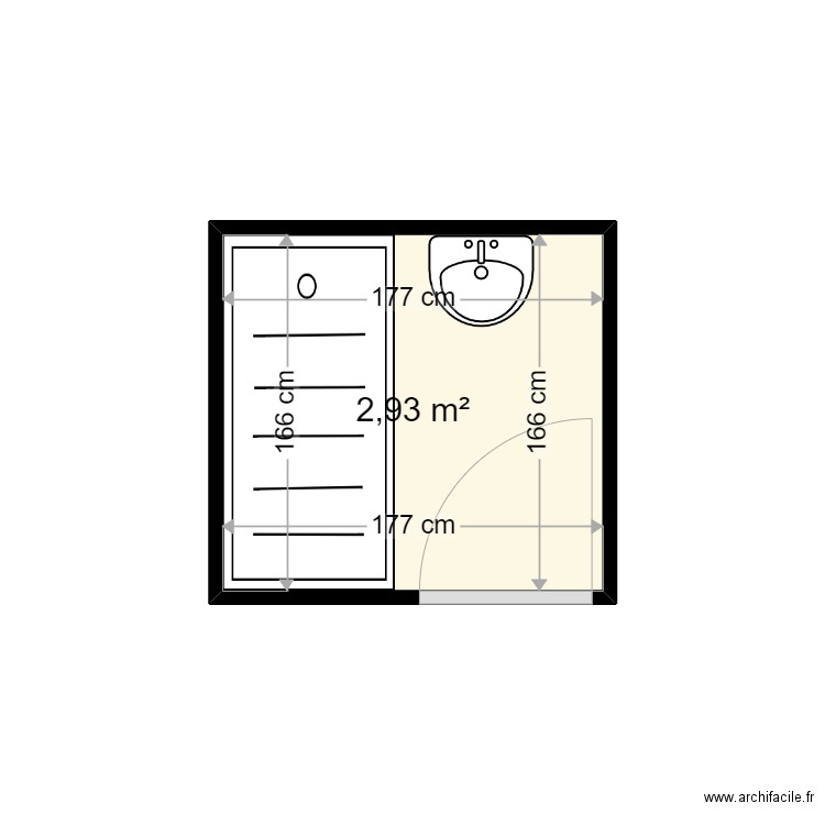 POULAIN MARIE JOSEE . Plan de 1 pièce et 3 m2