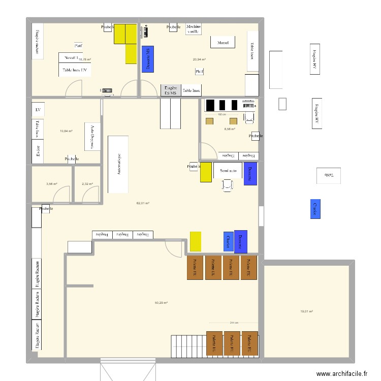 Nv bat V1. Plan de 9 pièces et 196 m2