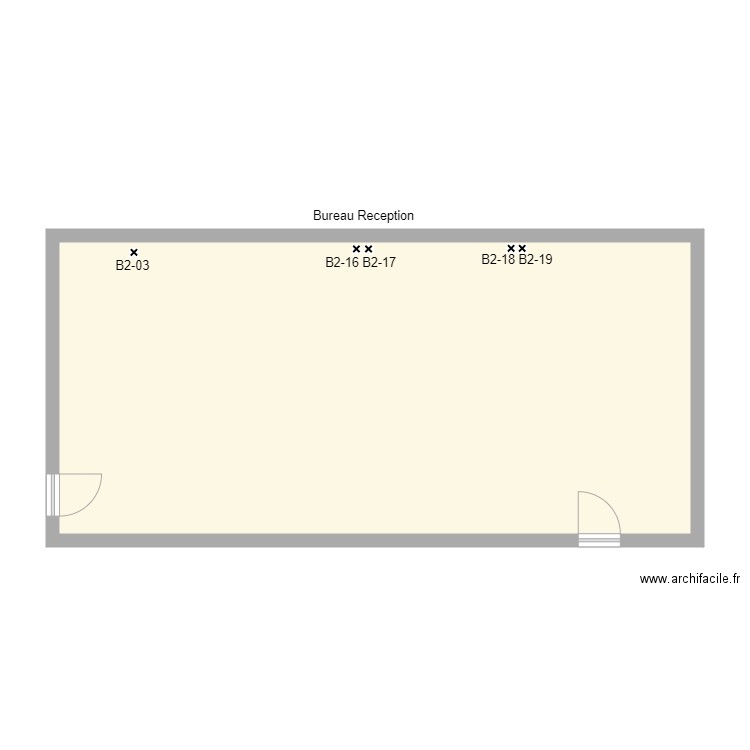 bureau reception. Plan de 1 pièce et 67 m2