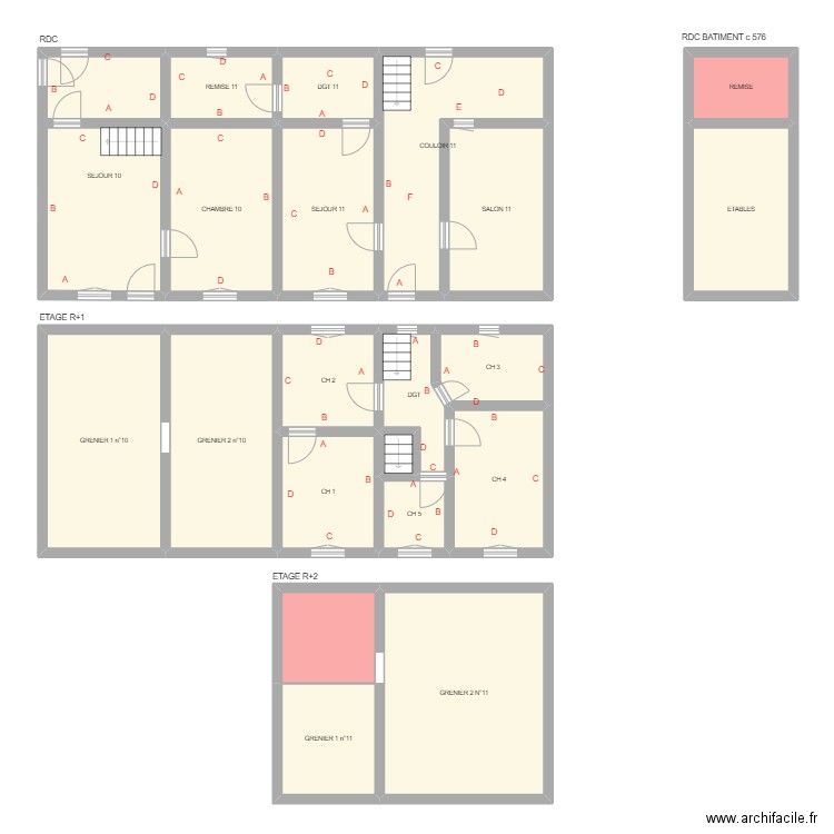 TETAUD. Plan de 21 pièces et 231 m2