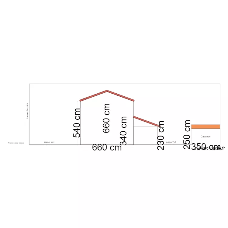 Maison Coupe actuelle. Plan de 