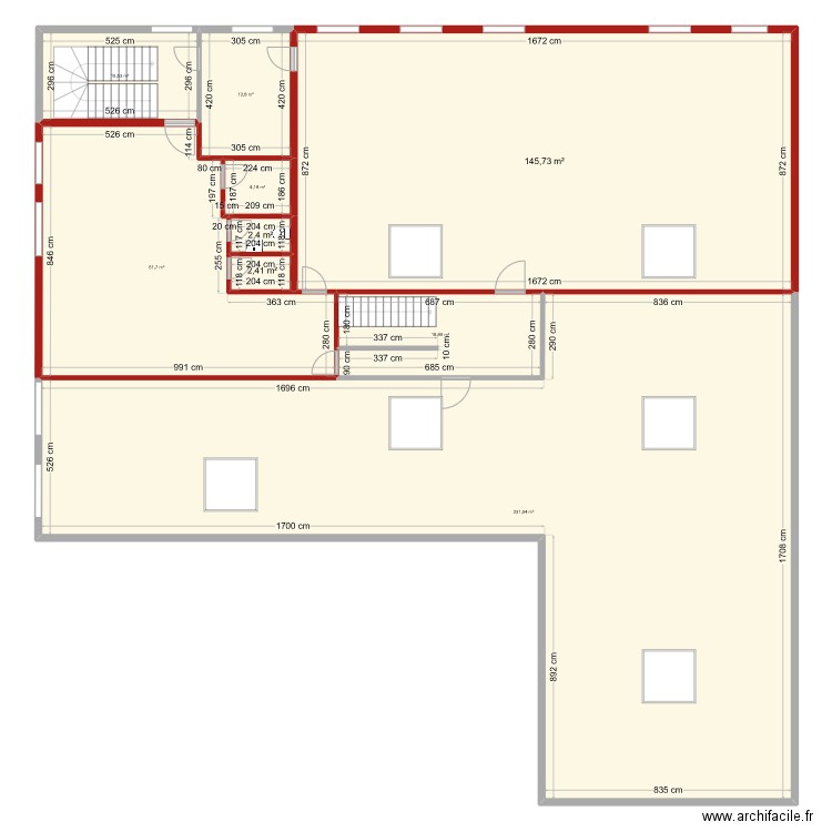 Manège 1er étage - Bureau d'architecture. Plan de 9 pièces et 496 m2