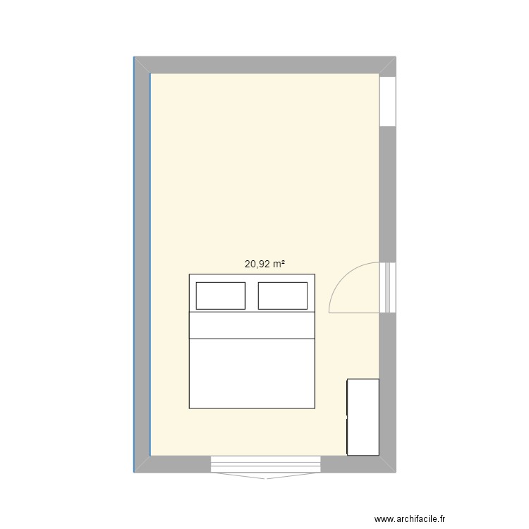 chambre chastre 2. Plan de 1 pièce et 21 m2